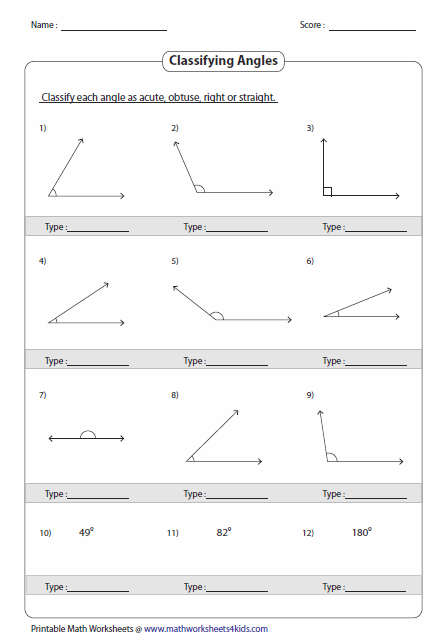 Obtuse Angles In Transversal Printable Math Worksheet