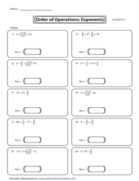 Exponents and Operations | Fractions