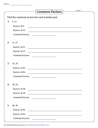 Finding Common Factors | 2 Numbers