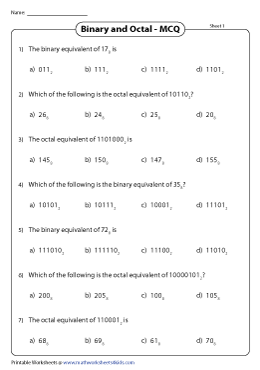Converting between Binary and Octal | MCQ