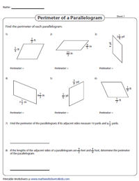 Perimeter of a Parallelogram | Fractions