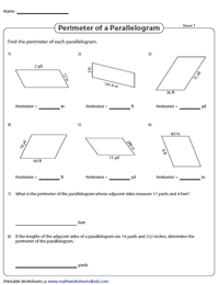 Perimeter of Parallelograms | Unit Conversion