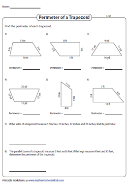 Perimeter of Trapezoids | Integers - Level 1