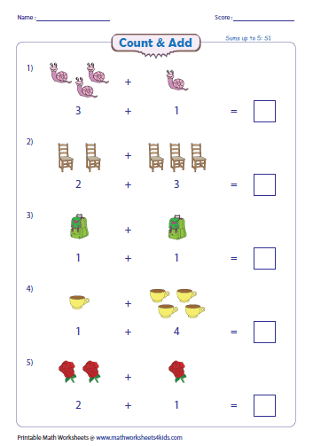 addition with pictures worksheets math