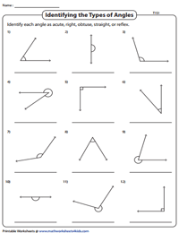 Classifying Angles Worksheets