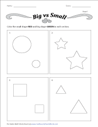 Big and Small Worksheets - Worksheet For Kids - Mummaworld.com