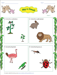 Big or Small Worksheet For Kids, Big or Small Worksheet For…
