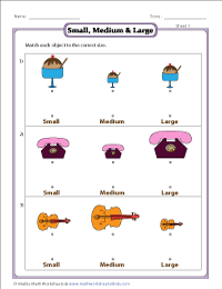 Modèle Big Small Size Worksheet for Kindergarten