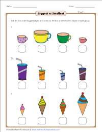 circle the big school things, Find Big or Small worksheet for kids