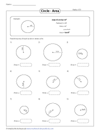 circumference and area of circles worksheets