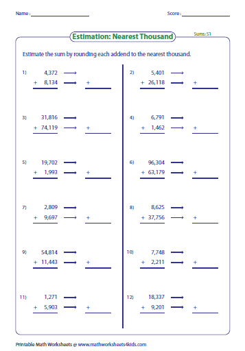 estimating-sums-differences-worksheets