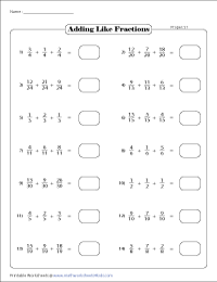 adding three fractions worksheets