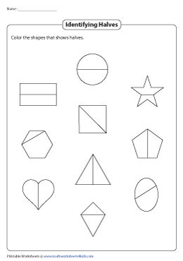 halves thirds and fourths worksheets