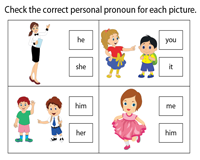 pronoun check personal pronouns correct worksheets