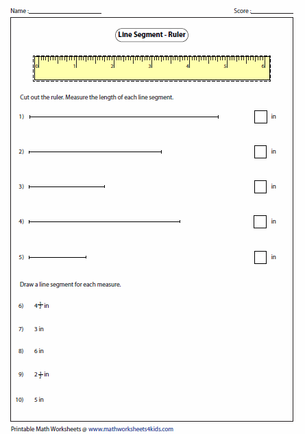Length Of A Line Segment Worksheets
