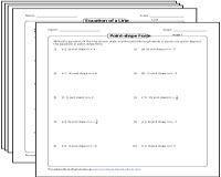 Linear Equation of a Line Worksheets