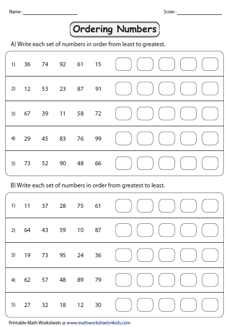 ascending order and descending order worksheet for grade 2