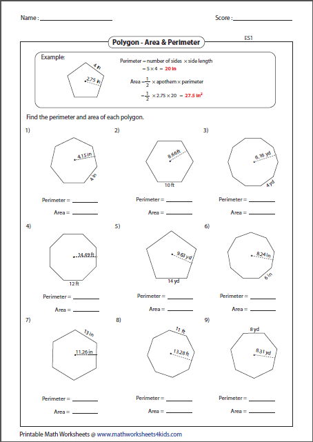 finding perimeter and area worksheets an
