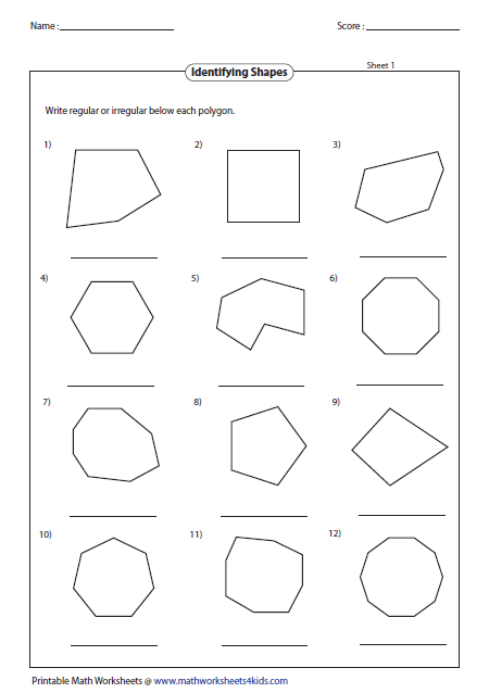 Polygon Worksheets