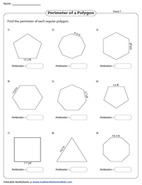 Perimeter of Polygons Worksheets