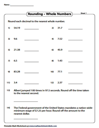 rounding decimals worksheet 5th grade worksheet list