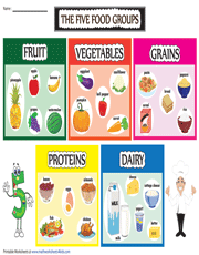 Food Groups and Nutrition Worksheets