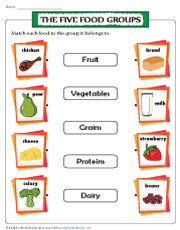 Food Groups And Nutrition Worksheets