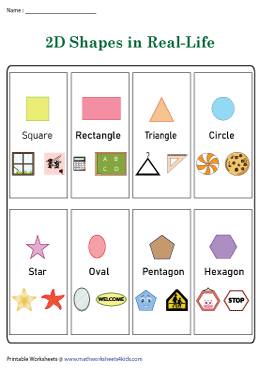2D Shapes in Real-Life Worksheets