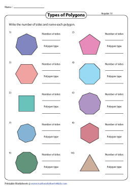 Identifying and Naming 2D Shapes Worksheets