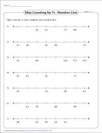 skip counting by 7s worksheets