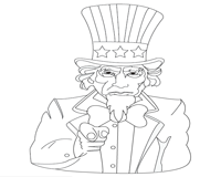abraham lincoln with top hat coloring pages