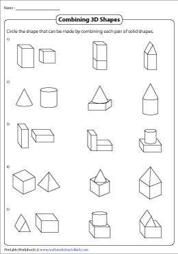 composing 3d shapes worksheets