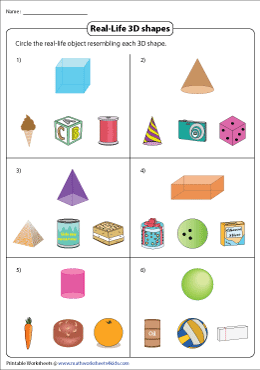 3d Shapes In Real Life Worksheets